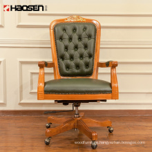 high back swivel chair luxury office furniture leather wooden executive office chairs